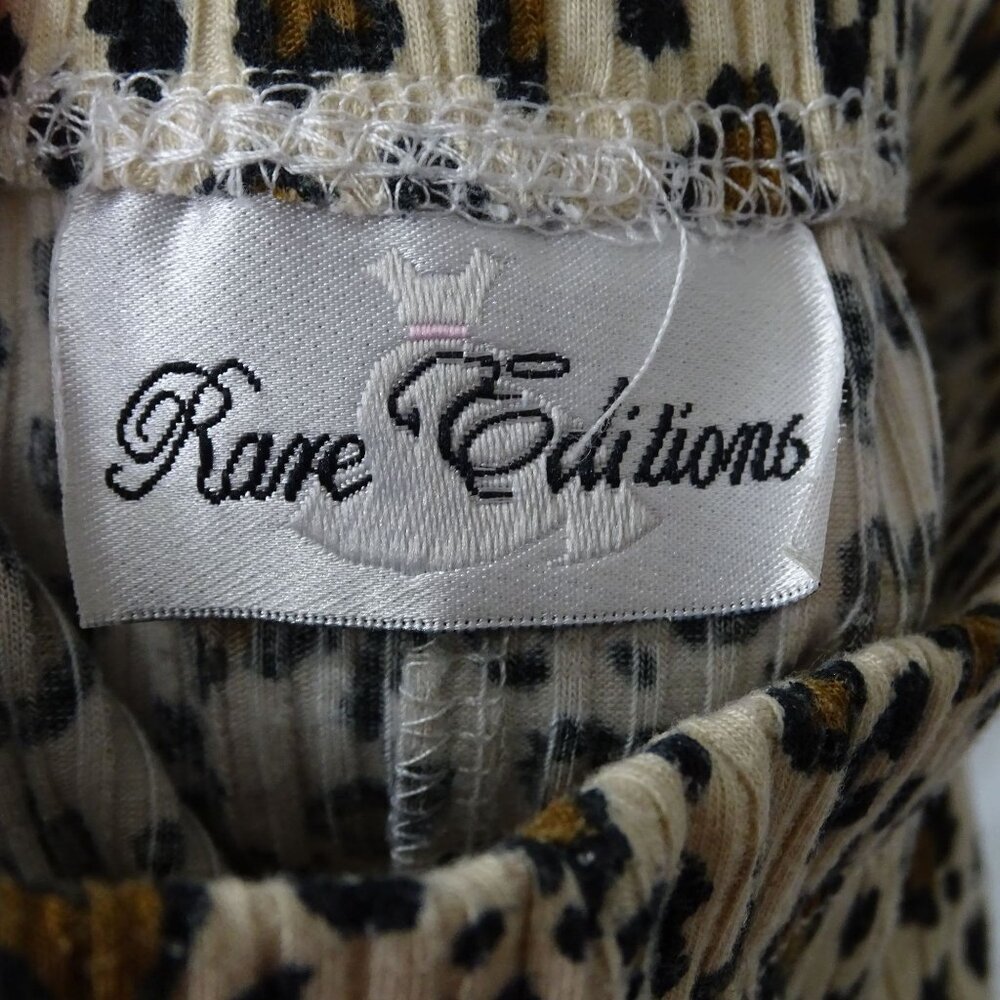 Rare Editions Leopard Animal Print Flare Pants Girls Size 4 Pullon Ribbed Knit - Picture 4 of 5